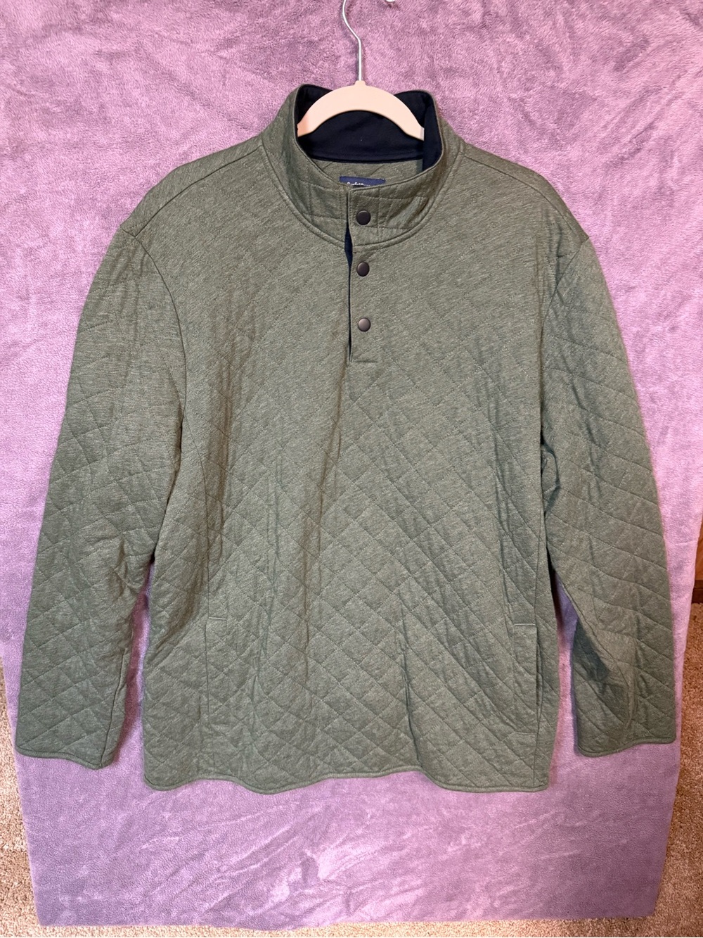 croft & barrow Olive Quilted Pullover Shirt Jacket